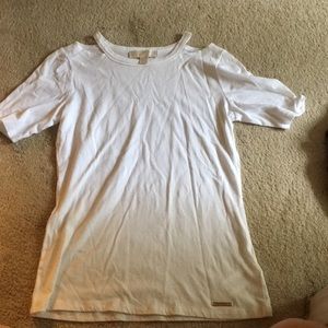 XS MICHAEL KORS white tee shirt with cut outs